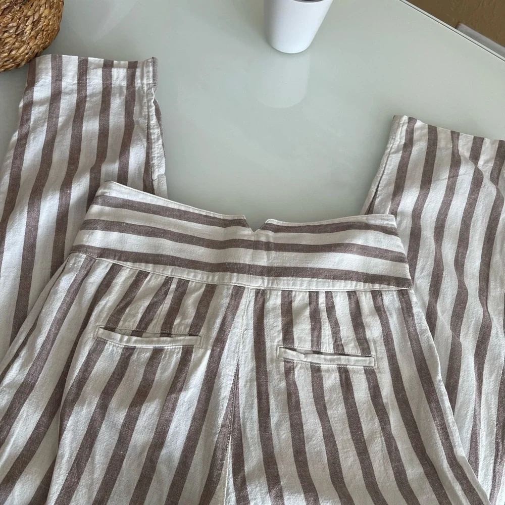 Anthropologie Beige and White Striped Pants - Picture 7 of 13